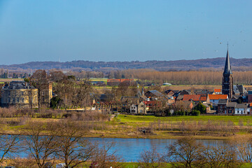 A view on the small village Borgharen (English Borgharen) part of Maastricht on the border with...