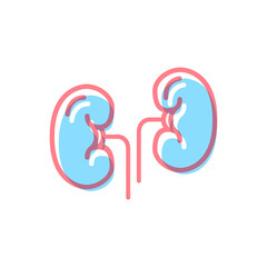 Kidneys icon in modern colors on white