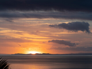 Fototapeta na wymiar Fiji, Vanua Levu. Sunset over the ocean.