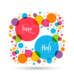 Illustration of Holi Festival with colorful intricate calligraphy vector.