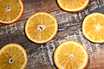 Fototapeta na wymiar orange and lemon slices