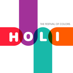 Illustration of Holi Festival with colorful intricate calligraphy vector.