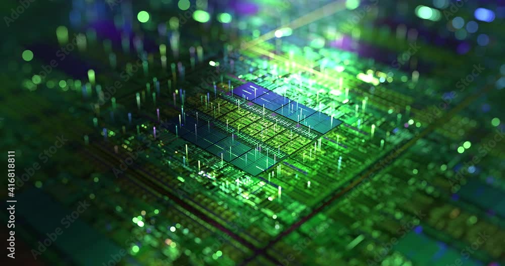 Poster ai technology, artificial intelligence hardware concept. science and abstract futuristic background.