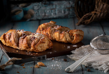 Fresh homemade baked goods on a rustic table