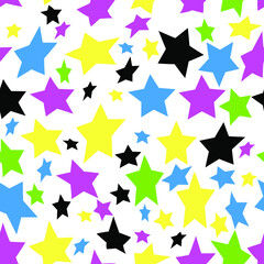 Pattern seamless colorful stars abstract background, wallpapers
