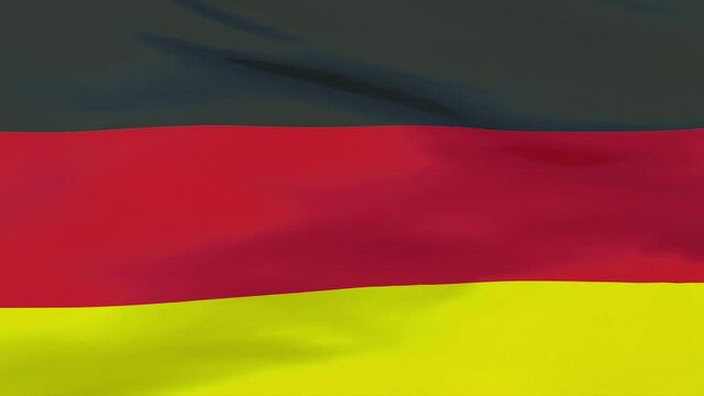 Germany  flag waving. German national emblem, slow motion breeze. Video footage 4k, 3d illustration