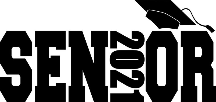 Senior 2021 with Graduation Cap