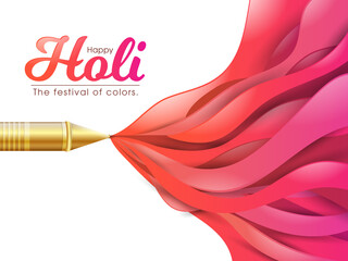 Illustration of Holi Festival with colorful intricate calligraphy vector.