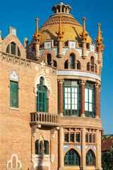 Tower of hospital de Sant Pau. Barcelona, Catalonia, Spain