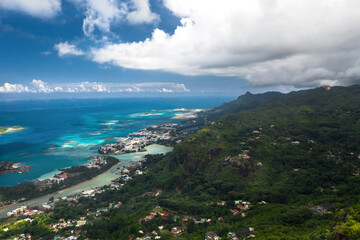 Fototapeta na wymiar Spectacular view from Copolia trail. Mahe island, Seychelles