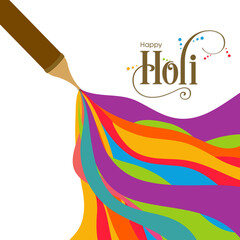 Illustration of Holi Festival with colorful intricate calligraphy vector.