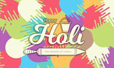 Obraz na płótnie Canvas Illustration of Holi Festival with colorful intricate calligraphy vector.