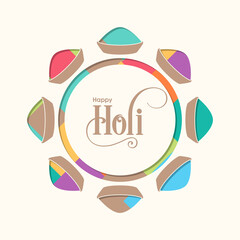 Illustration of Holi Festival with colorful intricate calligraphy vector.