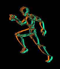 Running visual effect body