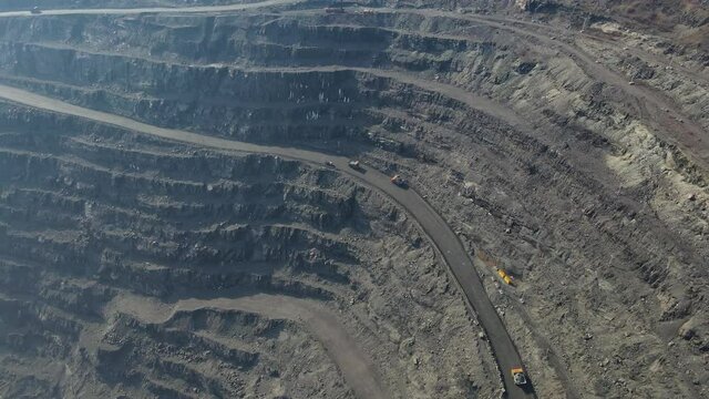 iron ore mining quarry quarry huge iron ore mining aerial photography 4K