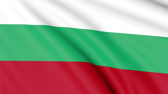 Bulgaria Flag, 4k 30 fps, bright and lightly textured, full screen, seamless loop 3d animation