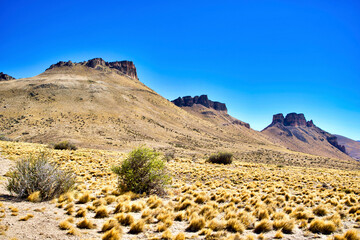 Argentina, Santa Cruz. Alero Charcamata (cave paintings site) and surroundings.