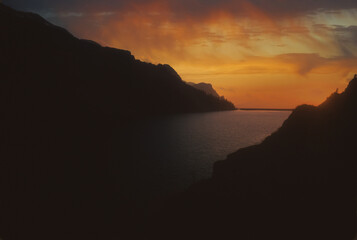 sunset over the lake