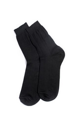 new black socks on white background clothing isolate