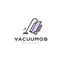 vacuum cleaner logo vector icon illustration simple line style