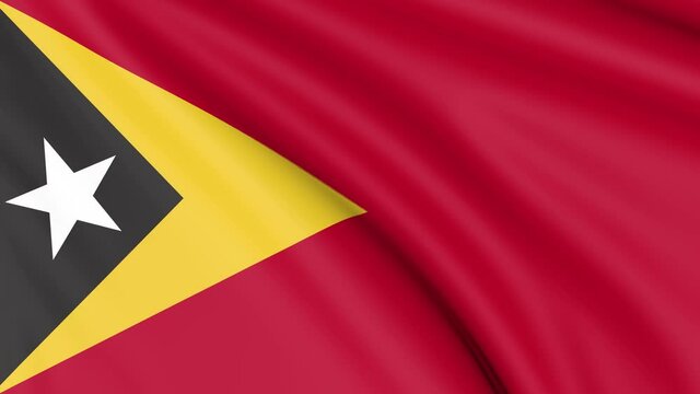 East Timur Flag, 4k 30 fps, bright and lightly textured, full screen, seamless loop 3d animation