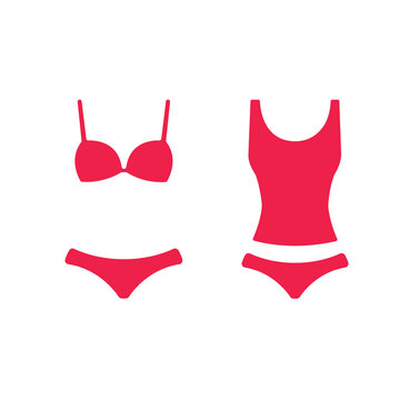 bikini icon isolated sign symbol vector illustration - high quality red style vector icons on white background 