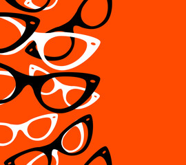 Glasses Seamless Pattern Retro Hipster Sunglasses. Vector Abstract Background