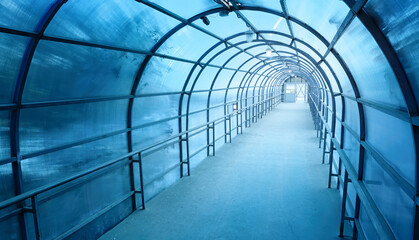 Blue industrial style tunnel