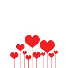 Happy Valentines Day Card. Beautiful Background with heart on white background Vector Illustration