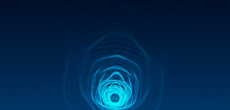 Wireframe tunnel. Abstract tunnel 3d portal. 3D rendering.