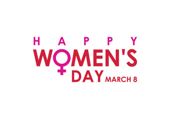 Happy Women's Day Typographical Design Elements. International women's day icon.Women's day symbol.