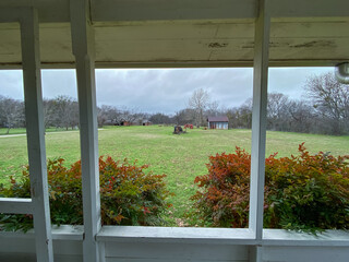 View from an old farm house porch