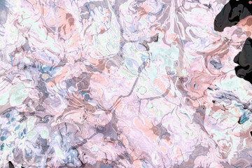 Marbled paper art background, with bright and pretty colors. Inkscapes made with acrylic