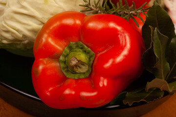 vegetables, zucchini, cabbage, garlic, tomatoes, peppers 