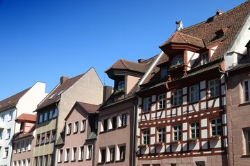 German street - city of Nuremberg Germany