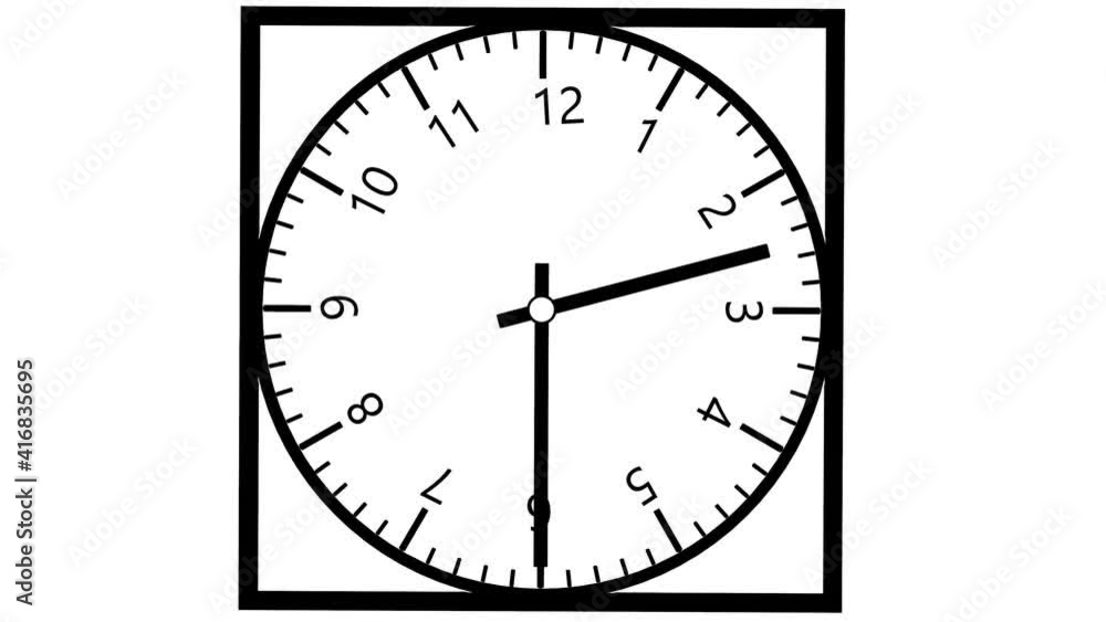Poster black clock dial with numbers and rotating arrows on a white background. time laps. 3d render