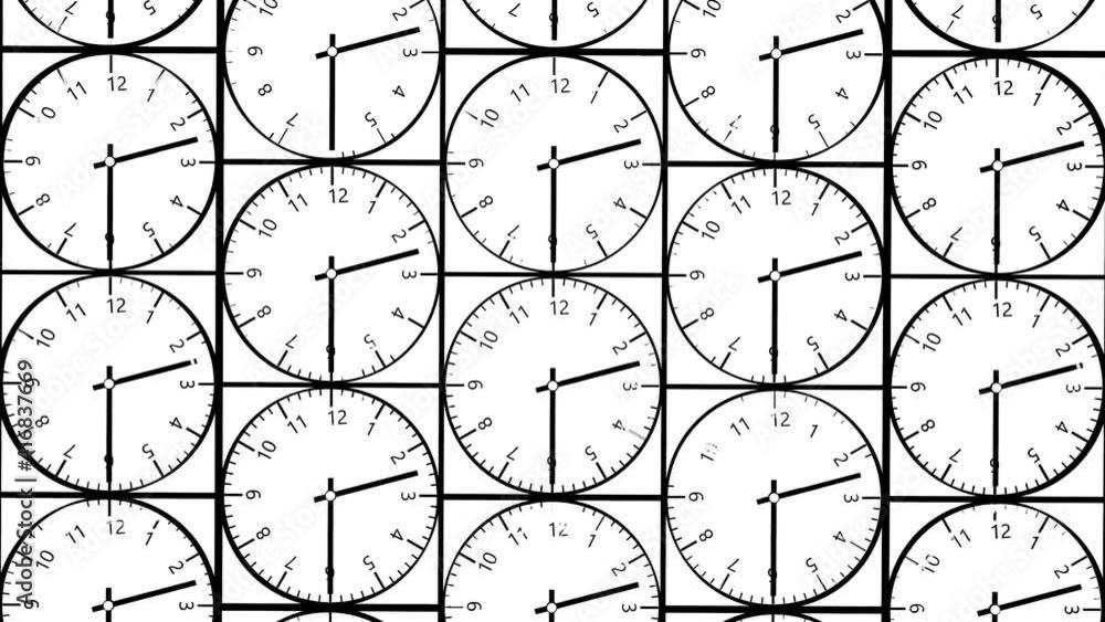 Poster black clock dial with numbers and rotating arrows on a white background. time laps. 3d render