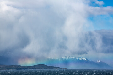 Chile, Tierra del Fuego. Colorful precipitation.