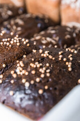 Craft bread on the table at the bakery. The concept of small industries and healthy food