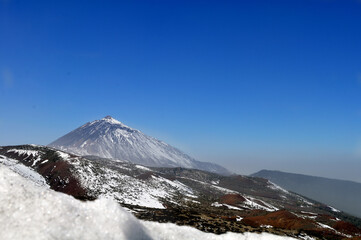 The Teide is adorned with a white mantle