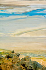 Laguna Salar de Talar with rock pile, San Pedro de Atacama, Antofagasta Region, Chile