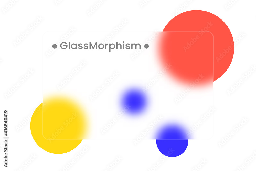 Poster abstract background. transparent frame in glass morphism style