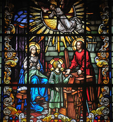 Holy Family stain glass