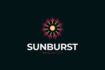 Sunburst Logo Design with Modern Concept in Colorful Gradient. Can be used for Business and Technology Logos