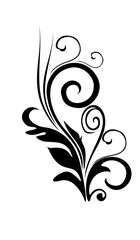 Elegant and Classic Floral Abstract Tattoo - ornamental leaf and flower