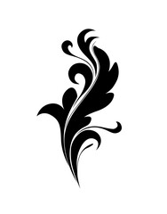 Elegant and Classic Floral Abstract Tattoo - ornamental leaf and flower