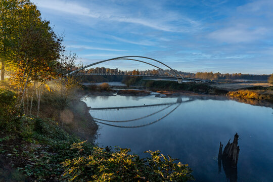 The Peter Courtney Minto Island Foot And Bicycle Bridge Over The Willamette Slough In Salem Oregon