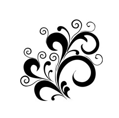 Elegant and Classic Floral Abstract Tattoo - ornamental leaf and flower