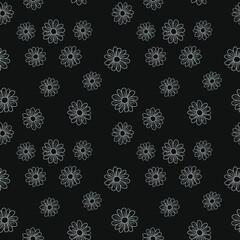 Vector geometric seamless pattern of flowers