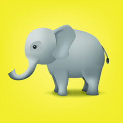 Vector illustration of cartoon elephant